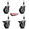 Service Caster 4'' Black Poly Wheel Swivel 7/8'' Expanding Stem Caster Set 2 Brakes, 4PK SCC-EX20S414-PPUB-BLK-2-PLB-2-78 - alternate 3
